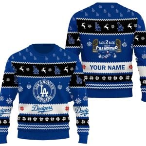 Dodgers Back To Back World Series 2025 Champions Ugly Sweater