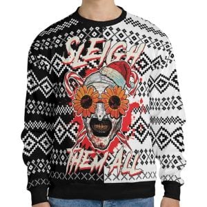 Sleigh Them All Terrifier Ugly Christmas Ugly Sweater2