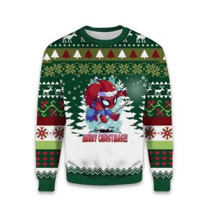 Merry Christmas And Happy Holidays Spider Man Ugly Sweater