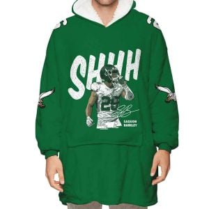 Eagles Saquon Barkley Shhh Blanket Hoodie1