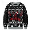 Raiders Deadpool The Other Jolly Guy In A Silver Suit Christmas Ugly Sweater