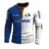 Rams Est 1936 Split Henley Long Sleeve Shirt