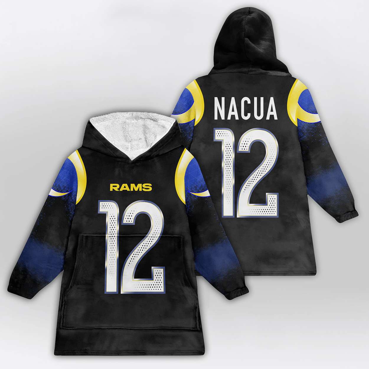 Rams Nacua 12 Rivalries Midnight Mode Blanket Hoodie Rams Nacua 12 Rivalries Midnight Mode Blanket Hoodie