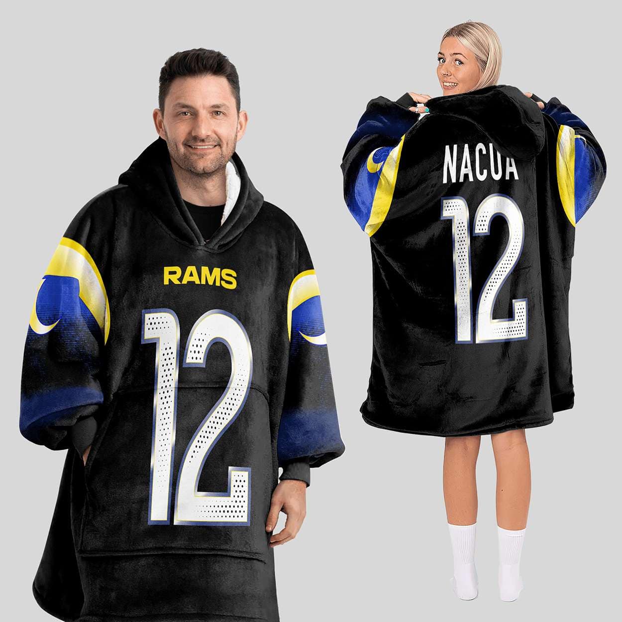 Rams Nacua 12 Rivalries Midnight Mode Blanket Hoodie Rams Nacua 12 Rivalries Midnight Mode Blanket Hoodie