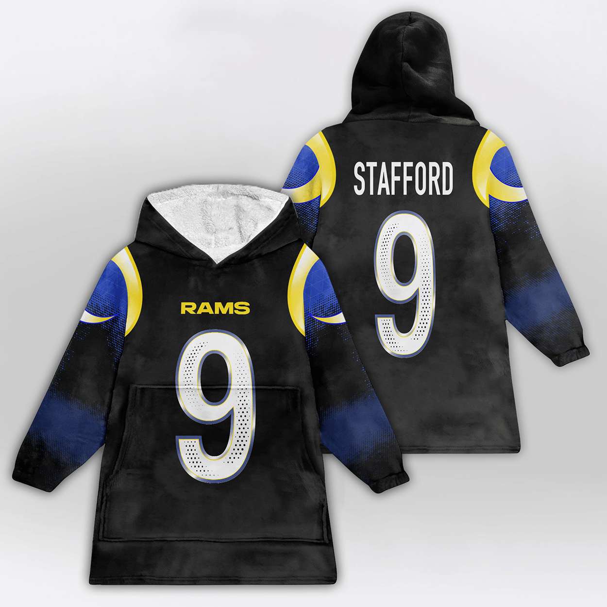 Rams Stafford 9 Rivalries Midnight Mode Blanket Hoodie Rams Stafford 9 Rivalries Midnight Mode Blanket Hoodie