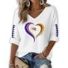 Ravens Heart Football Waffle Long Sleeve Shirt