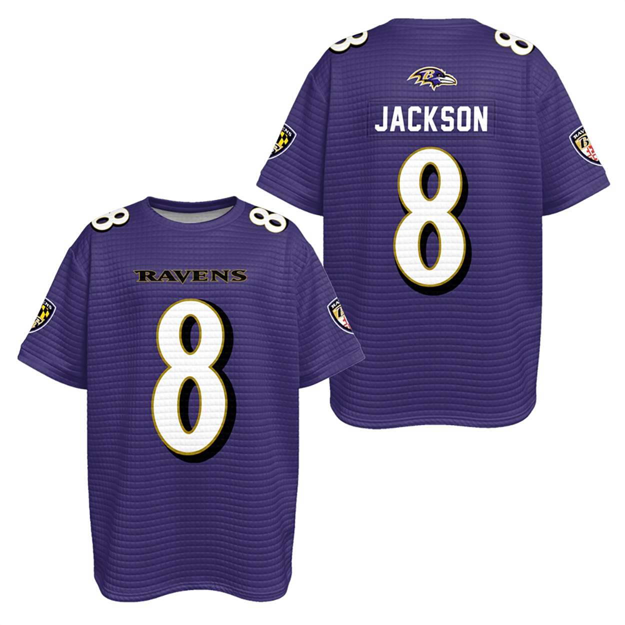 Ravens Lamar Jackson 8 Waffle T shirt Ravens Lamar Jackson 8 Waffle T-shirt