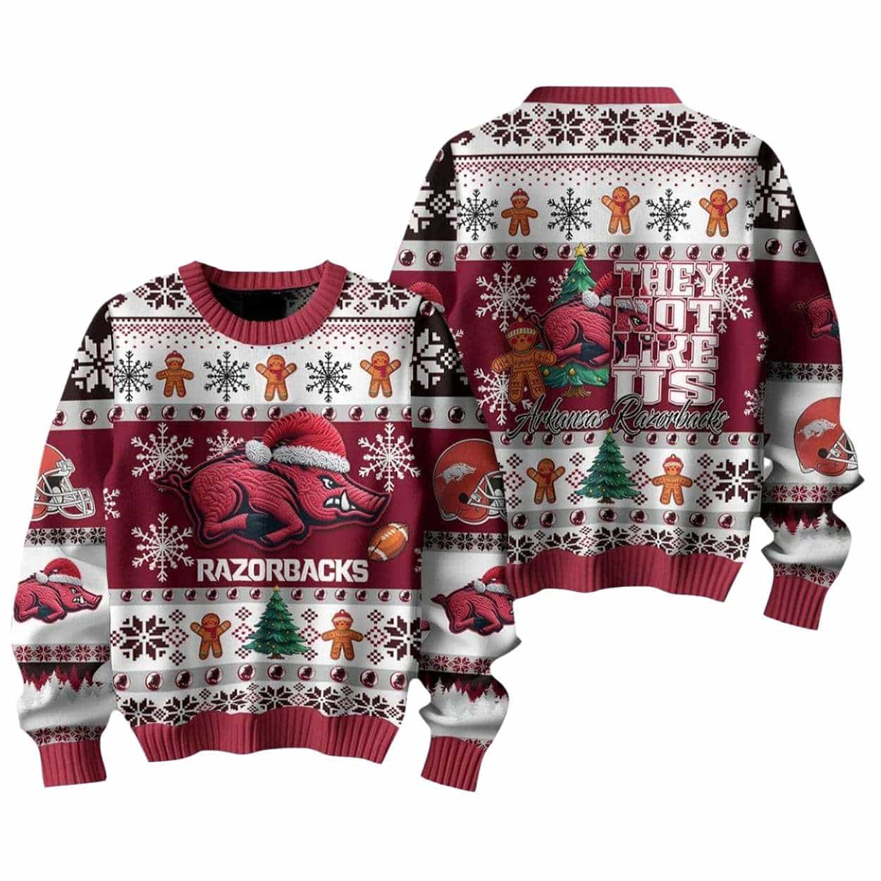 Razorbacks They Not Like Us Christmas Ugly Sweater Razorbacks They Not Like Us Christmas Ugly Sweater