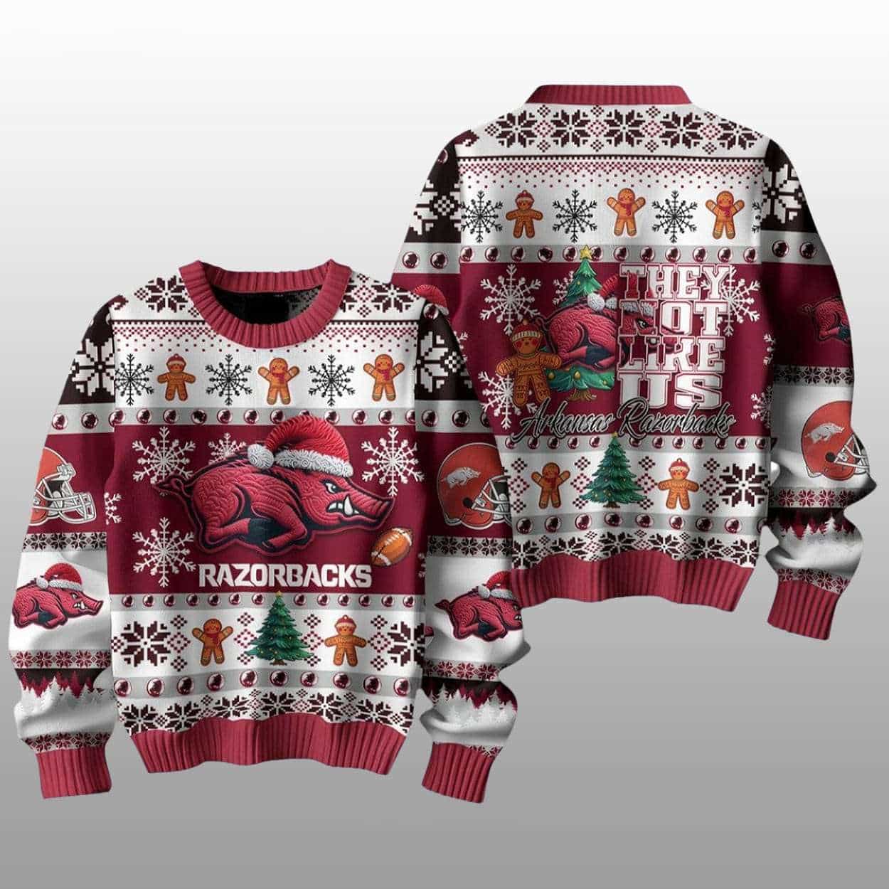 Razorbacks They Not Like Us Christmas Ugly Sweater Razorbacks They Not Like Us Christmas Ugly Sweater
