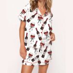 Red Wine Silky Satin Pajama Set