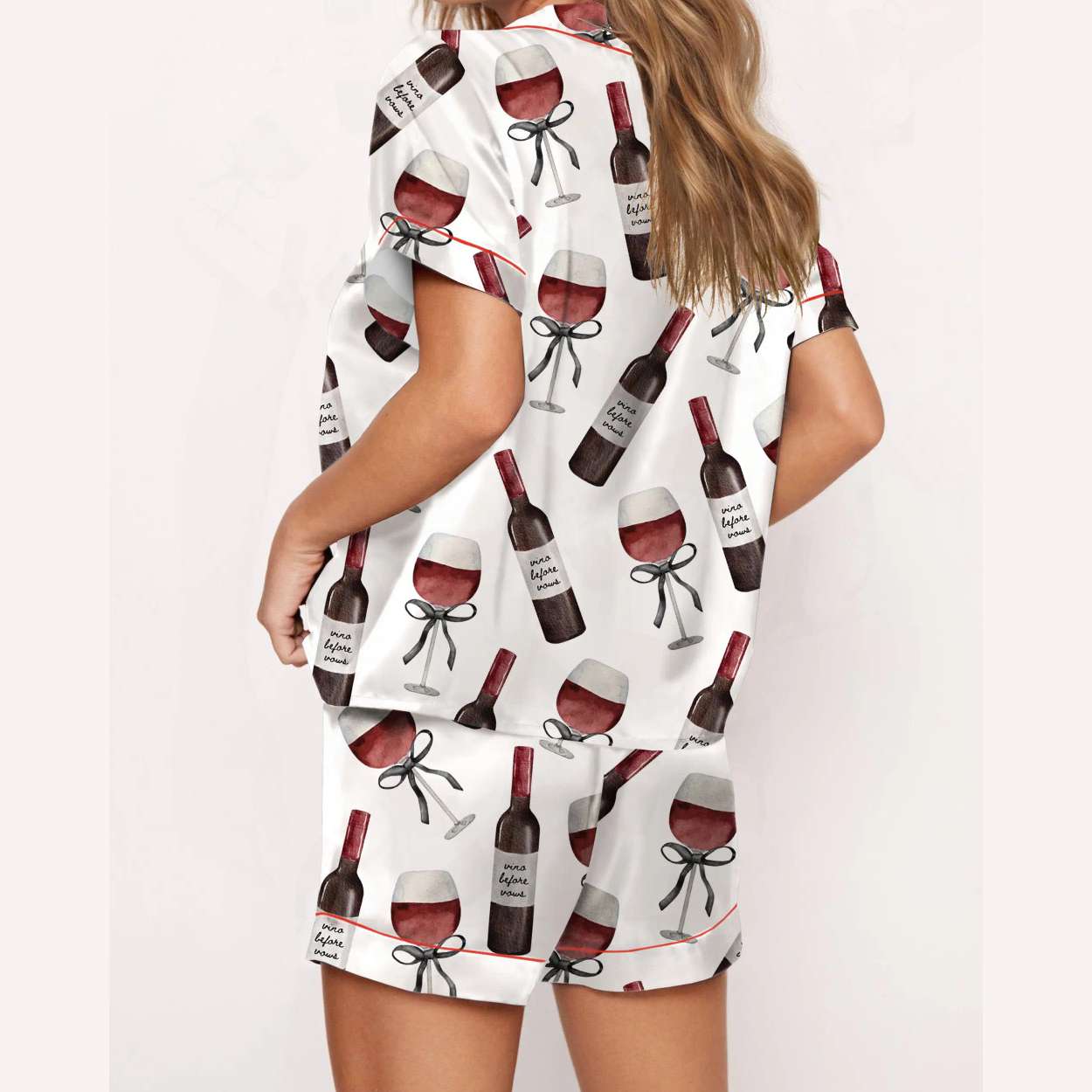 Red Wine Silky Satin Pajama Set Red Wine Silky Satin Pajama Set