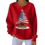 Retro Patriotic Christmas US 250 Years 1776-2026 Print Sweatshirt