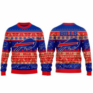 2025 Bills Holiday Touchdown Ugly Christmas Sweater