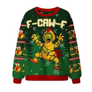 2025 F-Caw-F Chicken Ugly Christmas Sweater