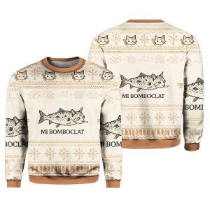 Bomboclat Fish Cat Meme Ugly Christmas Sweater