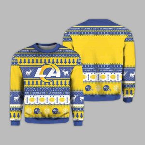 Personalized Rams Football 2025 Ugly Christmas Sweater 2