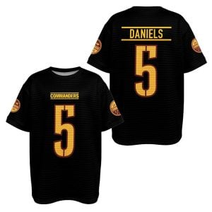 Commanders Jayden Daniels 5 Waffle T Shirt1