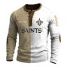 Saints Est 1967 Split Henley Long Sleeve Shirt