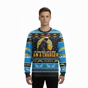 Batman I Am Vengeance I Am The Night I Am A Charger Ugly Christmas Sweater1