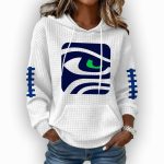 Seattle Football Print Plaid Fabric Hooded Sweatshirt