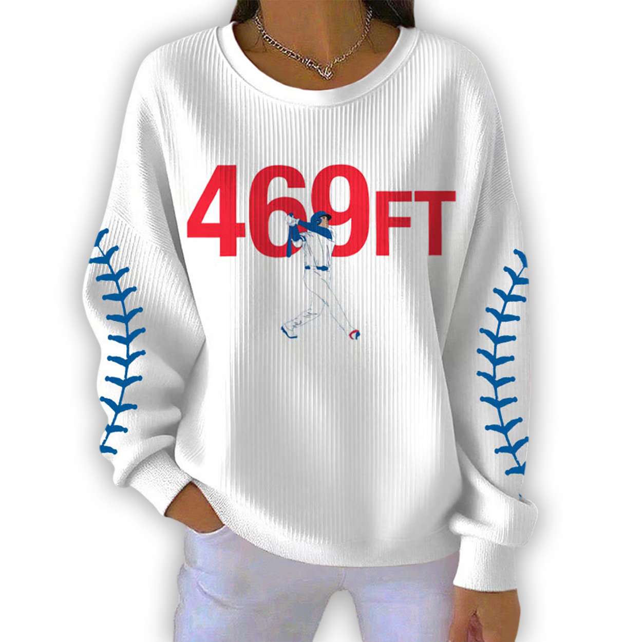 Shohei Ohtani 469 FT Batting Pit Striped Sweatshirt Shohei Ohtani 469 FT Batting Pit Striped Sweatshirt