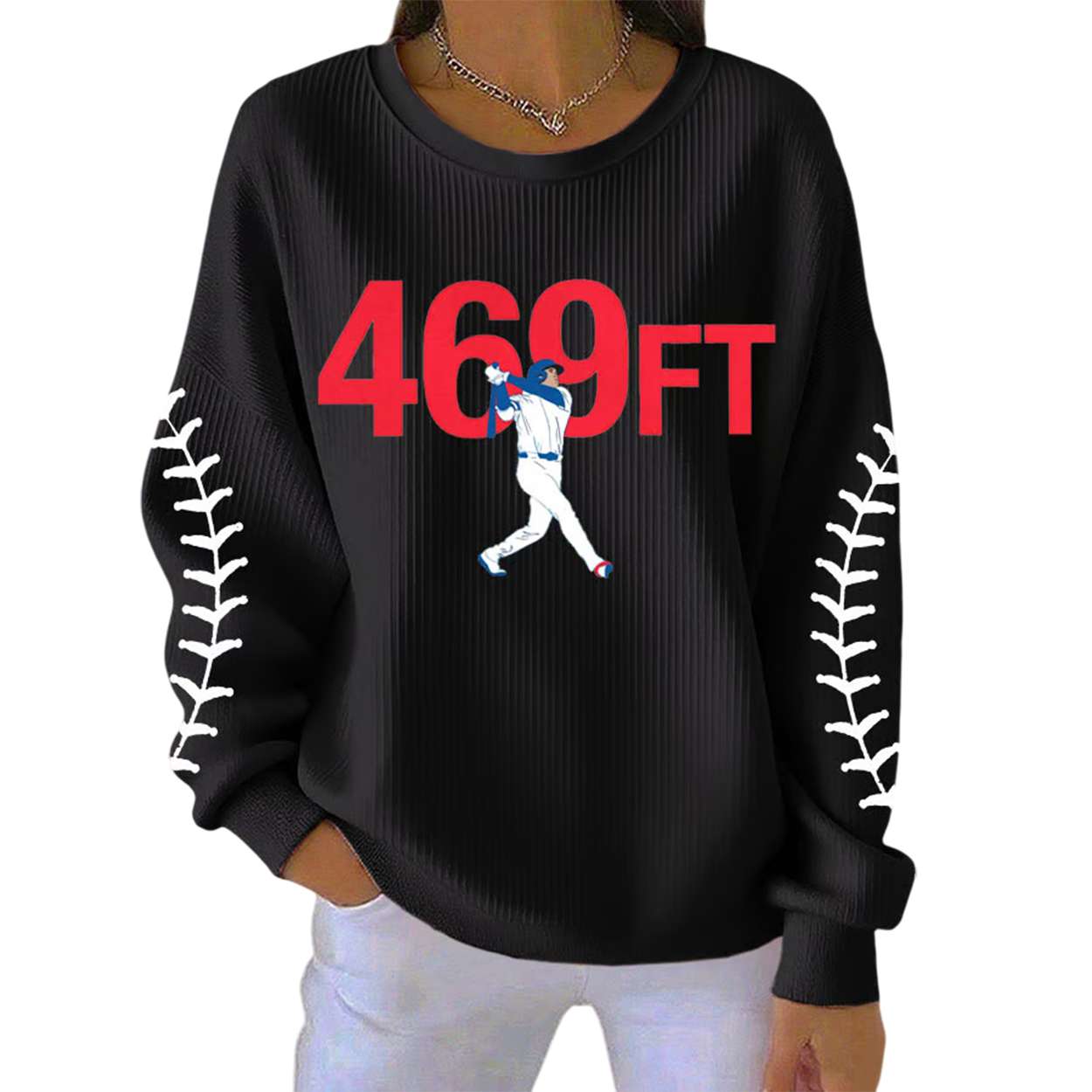 Shohei Ohtani 469 FT Batting Pit Striped Sweatshirt Shohei Ohtani 469 FT Batting Pit Striped Sweatshirt