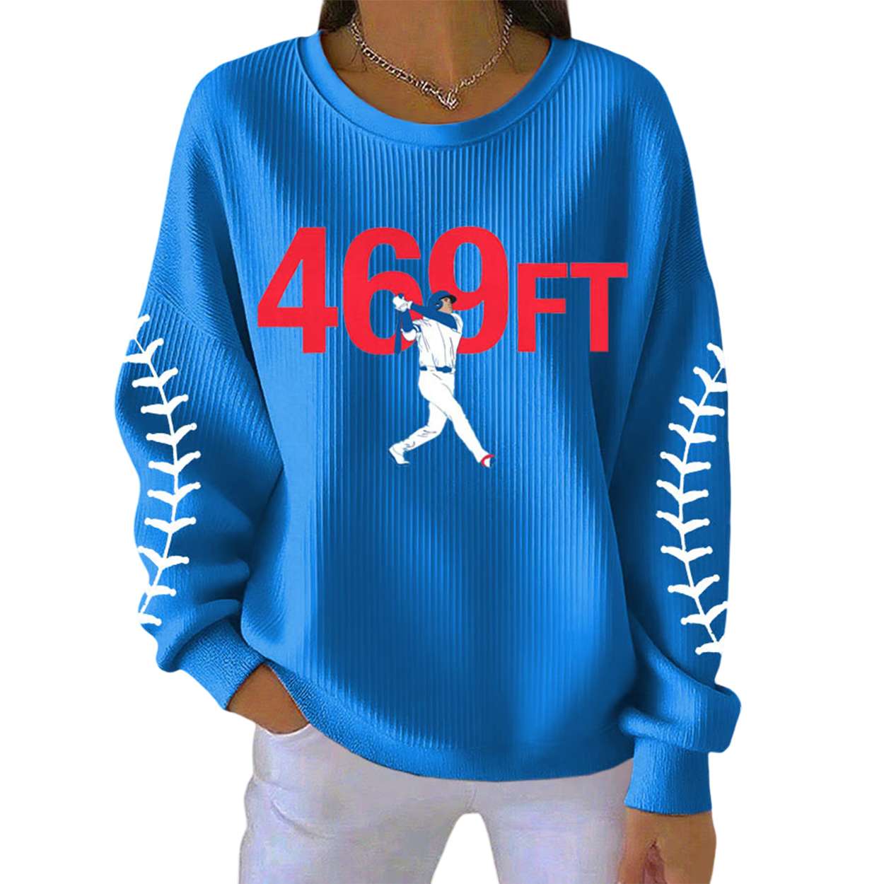 Shohei Ohtani 469 FT Batting Pit Striped Sweatshirt Shohei Ohtani 469 FT Batting Pit Striped Sweatshirt