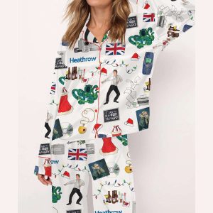 Christmas Love Actually Silky Satin Pajama Set