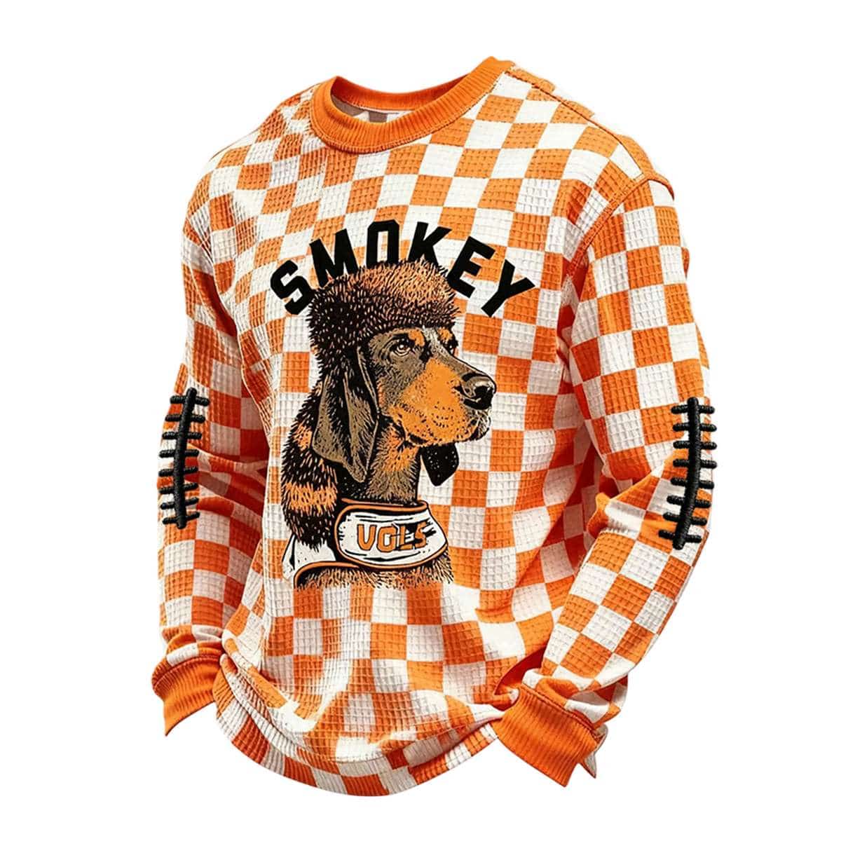 Smokey Vols Football Print Waffle Sweatshirt Smokey Vols Football Print Waffle Sweatshirt