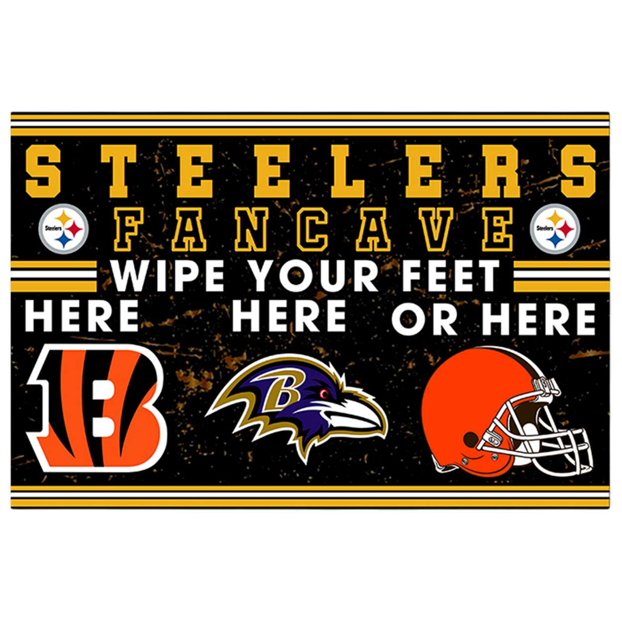 Steelers Fan Cave Wipe Your Feet Here Doormat Steelers Fan Cave Wipe Your Feet Here Doormat