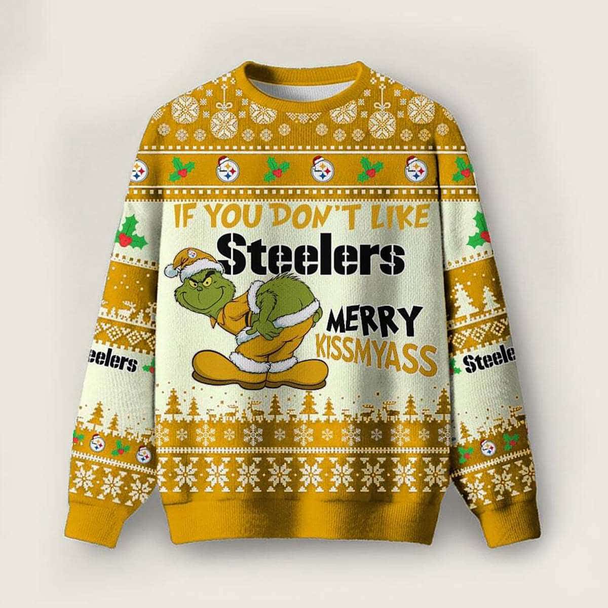 Steelers Grnch Merry Kissmyass Ugly Sweater Steelers Grnch Merry Kissmyass Ugly Sweater