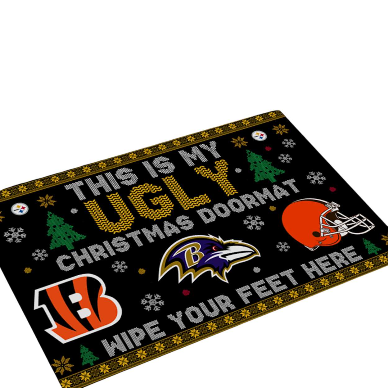 Steelers This Is My Ugly Christmas Doormat Wipe Your Feet Here Doormat Steelers This Is My Ugly Christmas Doormat Wipe Your Feet Here Doormat