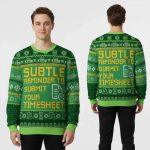 Subtle Reminder To Submit Your Timesheet Ugly Christmas Sweater