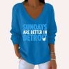 Sundays Are Better Detroit Football Waffle Long Sleeve T-Shirt