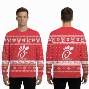 2025 Chick-Fil-A Restaurant Ugly Christmas Sweater