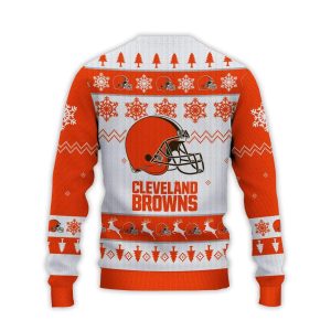 2025 Browns Football Reindeer Christmas Ugly Sweater2