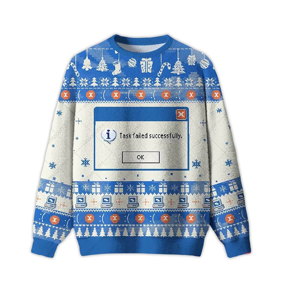 Task Failed Successfully Ugly Christmas Sweater