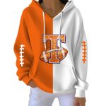 Tennessee Football Print Pit Striped Hoodie