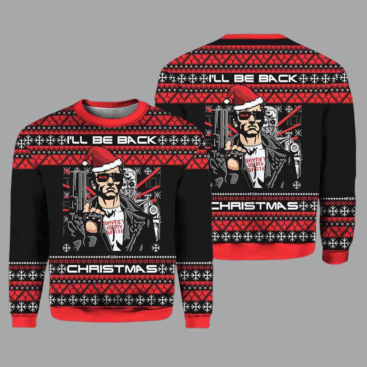 Terminator I’ll Be Back A Very Cyber Christmas Sweater Terminator I’ll Be Back A Very Cyber Christmas Sweater