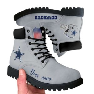 Personalized Cowboys Football Leather Boots2