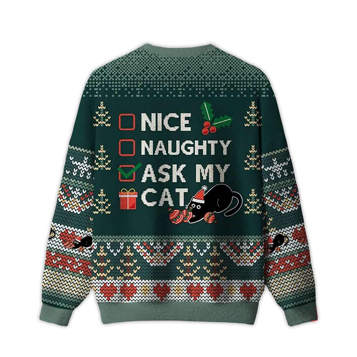 2025 The Cat’s Christmas List Ugly Christmas Sweater 2025 The Cat’s Christmas List Ugly Christmas Sweater