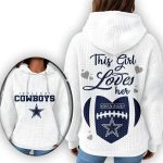 This Girl Loves Her Cowboys Waffle Hoodie