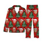 Trump Santa Face We Wish You A Merry Trumpmas Pajamas