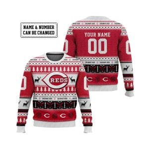 2025 Personalized Reds Ugly Christmas Sweater