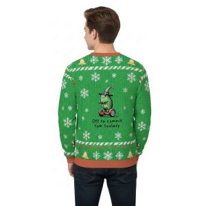 Frog Riding Scooter Frog Off To Commit Tom Foolery Christmas Ugly Sweater 2 Frog Riding Scooter Frog Off To Commit Tom Foolery Christmas Ugly Sweater2