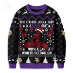 Vikings Deadpool The Other Jolly Guy In A Purple Suit Christmas Ugly Sweater