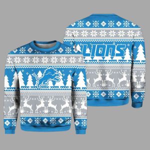 2025 Christmas Lions Reindeer Football Ugly Sweater 1 2025 Christmas Lions Reindeer Football Ugly Sweater 2
