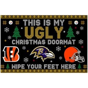 Steelers This Is My Ugly Christmas Doormat Wipe Your Feet Here Doormat