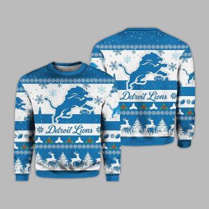 2025 Christmas Lions Festive Reindeer Tree Ugly Sweater 2