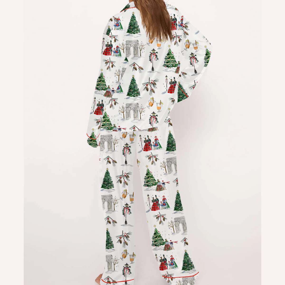 Watercolor Christmas Silky Satin Pajama Set Watercolor Christmas Silky Satin Pajama Set